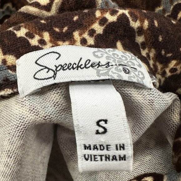 Speechless Sweater Dress Small Brown Cowl Neck Short Sleeve 2 Pockets‎ - Picture 2 of 16